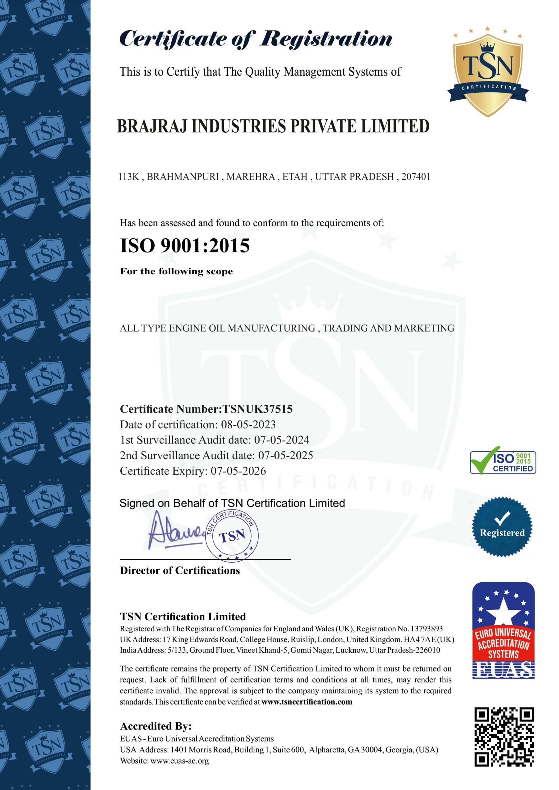 ISO Certificate